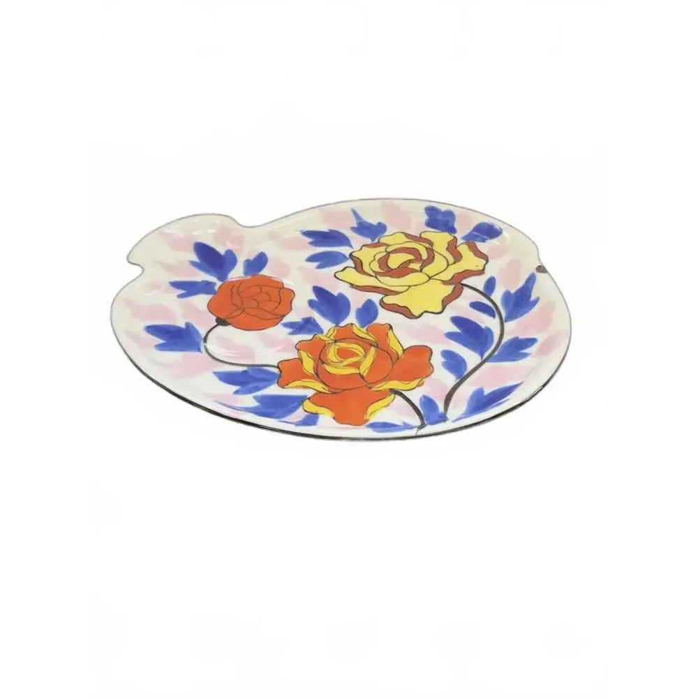 Gold Castle Lusterware Hand Painted Floral Art Deco Floral‎ Snack Plate